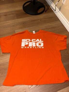 SoCal Pro Wrestling Orange Graphic T-Shirt Gildan Heavy Cotton 3XL